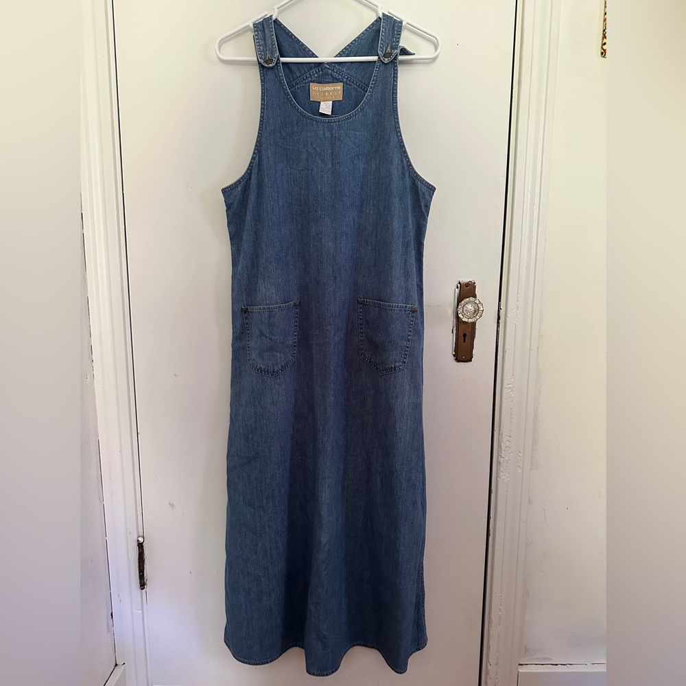 Liz Claiborne Lizwear Denim overall dress- great condition!